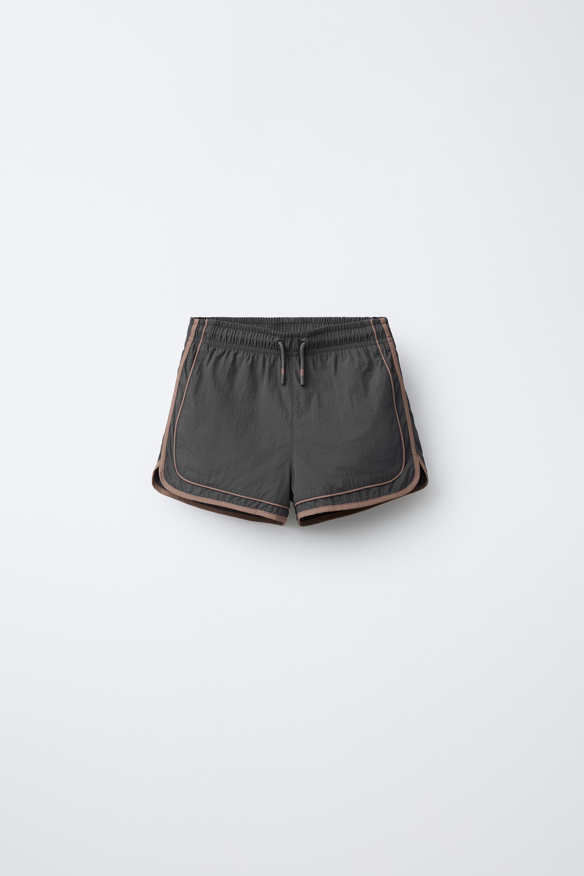 6-14 ANS/ SHORT DE BAIN À BANDES CONTRASTE